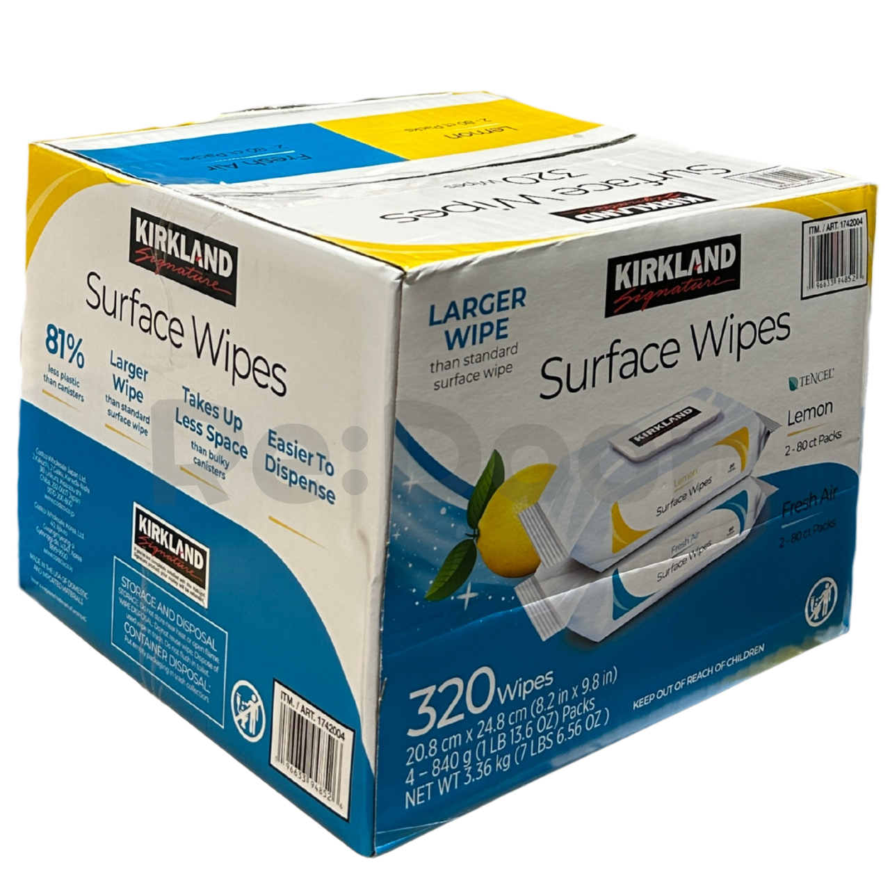 【1742004】カークランド 住居用ウェット クリーナーシート|KIRKLAND Surface Wipes 320wipes